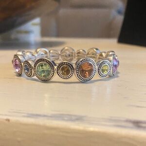 Napier Multi-Color Circle Silver Bracelet